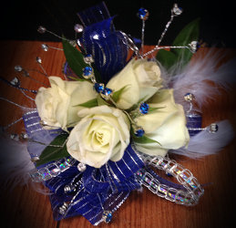 "Midnight Rose" corsage from Faught's Flowers & Gifts, florist in Jonesboro