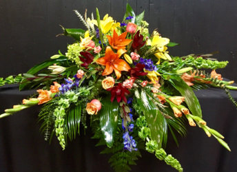 Fall Madness Sympathy Spray from Faught's Flowers & Gifts, florist in Jonesboro