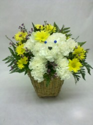 Fluffy Puppy Basket from Faught's Flowers & Gifts, florist in Jonesboro