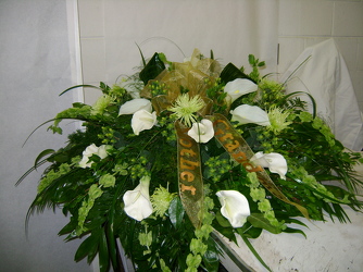 Greenery Casket Spray from Faught's Flowers & Gifts, florist in Jonesboro