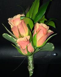 Coral Rose Boutonniere from Faught's Flowers & Gifts, florist in Jonesboro