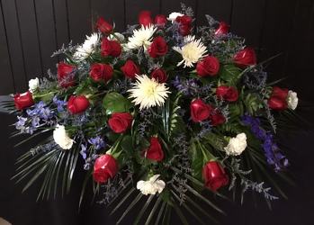 Red, White, Blue Tribute from Faught's Flowers & Gifts, florist in Jonesboro