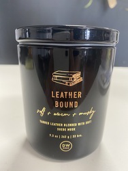 Leather Bound DW Home Candle from Faught's Flowers & Gifts, florist in Jonesboro
