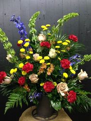 Summer Spectacle Sympathy Basket  from Faught's Flowers & Gifts, florist in Jonesboro